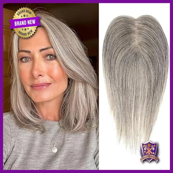 Silk Base Human Hair Topper with Bangs 10 Inches for Thinning Hair main image 7